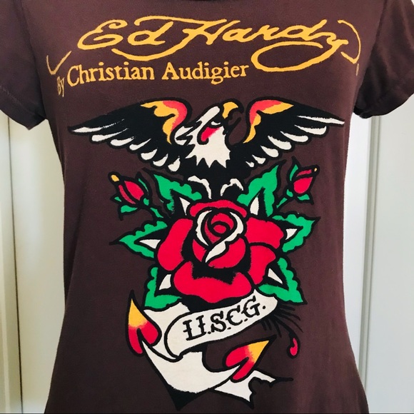 Ed Hardy Tops - 💜HP💜Ed Hardy/Christian Audigier/U. S. C. G.Shirt